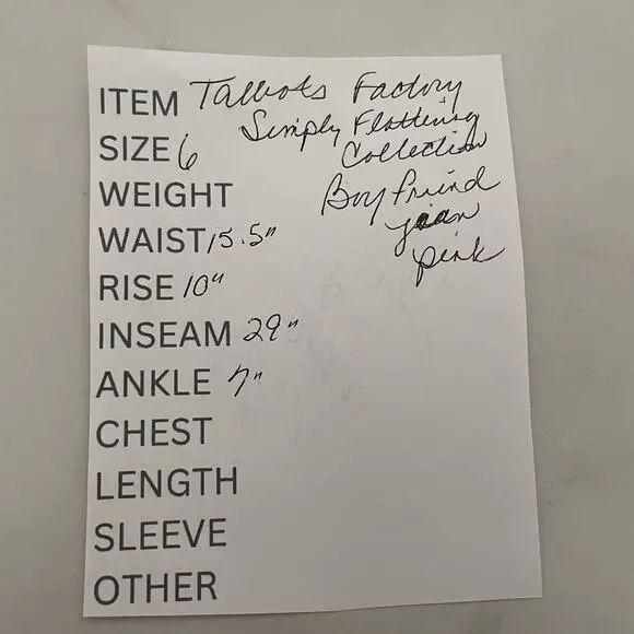 Talbots Factory Simply Flattering BOYFRIEND Jeans Size 6 Pink Denim Mid Rise - Picture 8 of 8